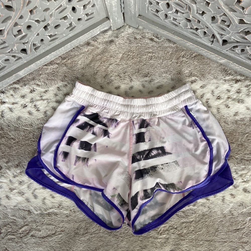 lululemon athletica White and Purple Athletic Shorts